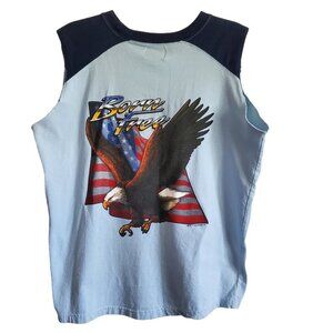 Biker Sleeveless Tee with Born Free Eagle USA